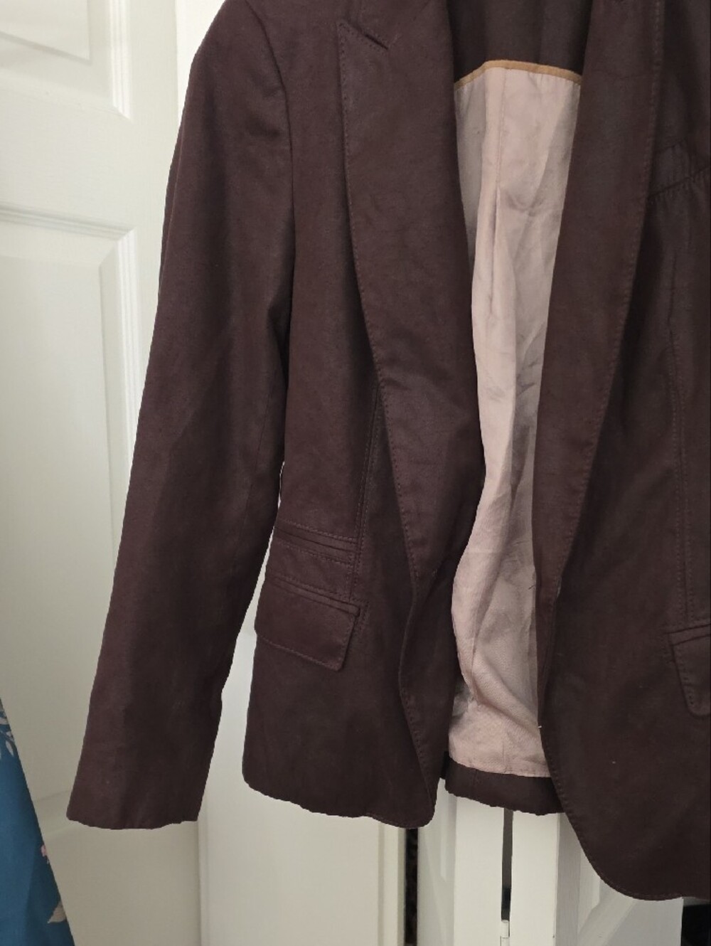 Zara Basic Brown Suede-Look Blazer - Picture 4 of 7